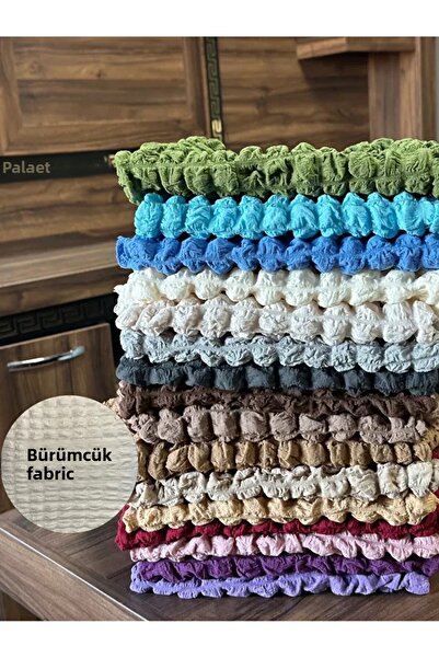 ARİFE HOME Bürümcük Cotton Sofa Sofa Cover Set Sofa Sofa Cover with Elastic Skirt 3+3+1+1 Standard