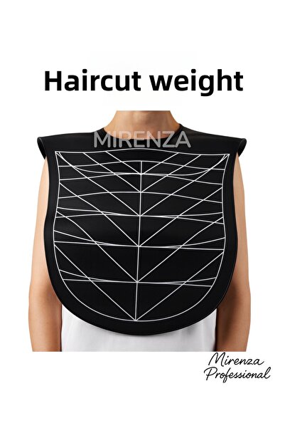 mirenza cosmetic Професионална престилка за подстригване с силиконова тежест, измерени ивици, тежест за яката