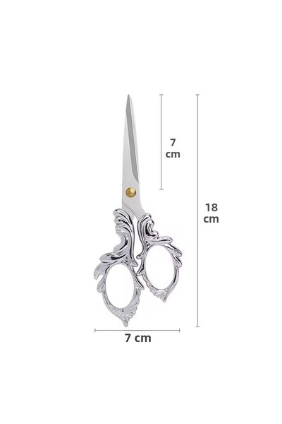 iğne izi Large Size Promise Engagement Scissors, Ribbon Opening Special Occasion Ceremony Sewing Embroidery Scissors Silver