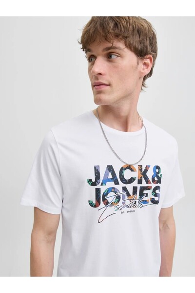 Jack & Jones JJGEPLAS TEE SS CREW ΛΟΥΡΙ LN