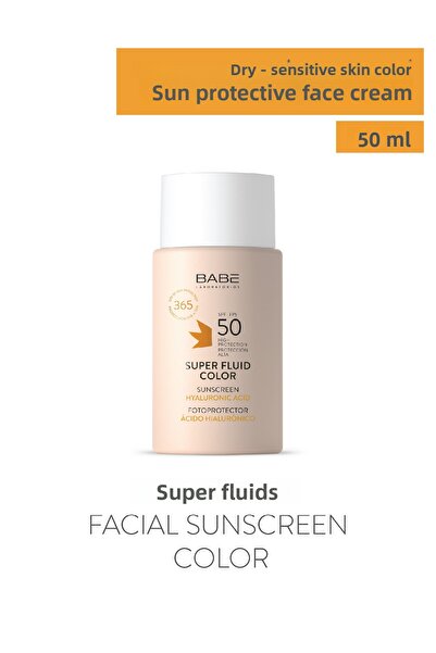 Babe Laboratorios واقي شمس للوجه من بيبي، سائل فائق اللون، عامل حماية من الشم...