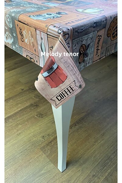 Sercan Lined Chocolate Cup Coffee Printed Pattern Non-Slip Pvc Oilcloth Tablecloth