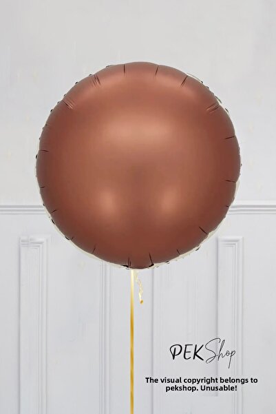 PEKSHOP بالون دائري من رقائق الألومنيوم باللون البني الرجعي مقاس 18 بوصة