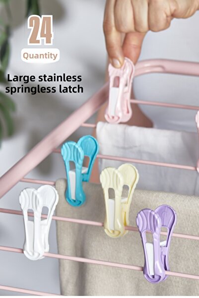 Pamir Plastik 24 bucăți de cârlige pentru haine, fără arc, rezistente la rupe...