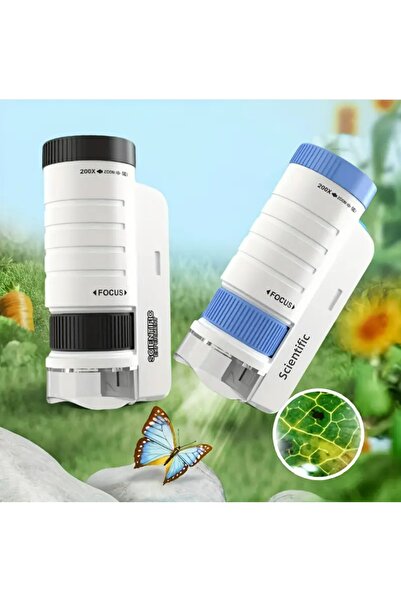 BABUN Mini Pocket Microscope Kit 60 To120X Portable Laboratory Microscope Children Science Experiment Instrument