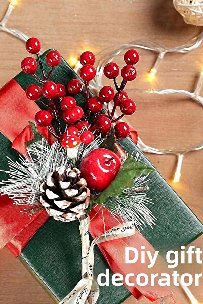 MD Aspiz Flowers زينة رأس مخروطية اصطناعية فاخرة للعام الجديد، 11 سم، عبوة من 10 قطع _ زينة عيد الميلاد، ديكور باب الكريسماس