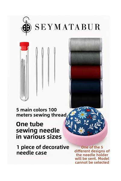 BALIM ÖRGÜ EVİ Practical Sewing Kit – 5 Colors 100 Meters of Thread, Assorted...