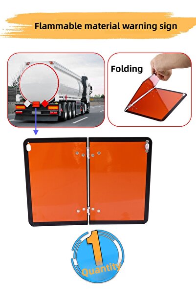 Badem10 لافتة تحذيرية للمواد القابلة للاشتعال من الألومنيوم المعدني مقاس 40 × 30 سم، لافتة ADR لشاحنة ناقلة قابلة للطي مع جيب