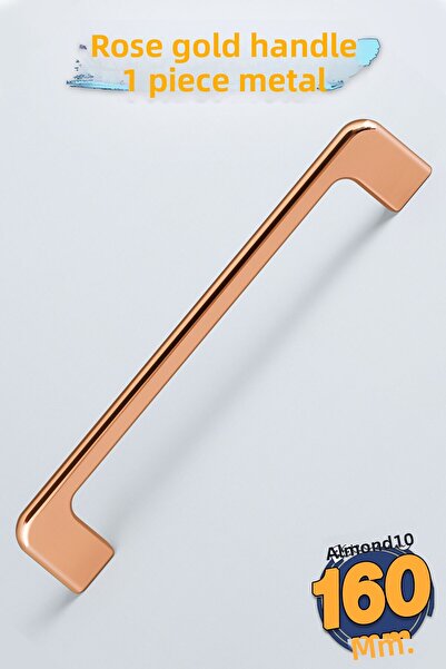 Badem10 Ilıca Rose Gold Color Metal Handle 160 mm Furniture Drawer Kitchen Cabinet Cupboard Handles Knob Pull