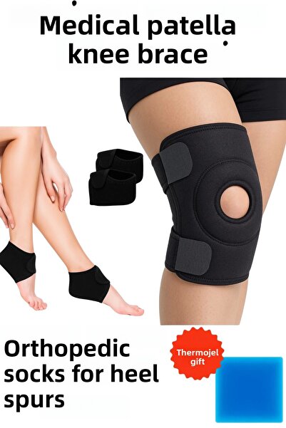 Clevora Heel socks 2-pack right & left + medical patella knee brace + thermog...