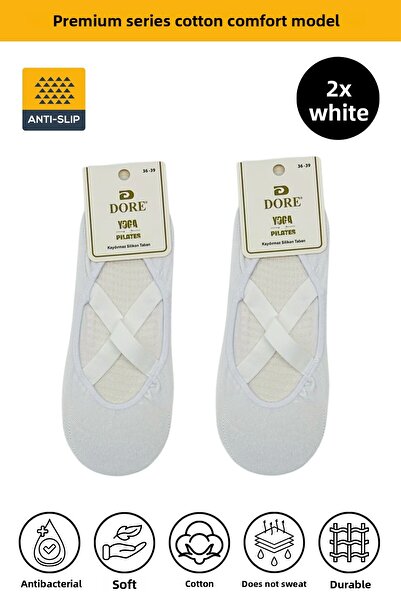 KAPAR 2 perechi de șosete anti-alunecare pentru femei originale, cu tălpi ant...