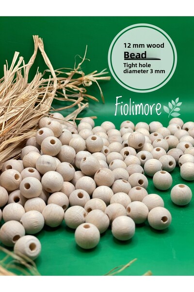 Fiolimore Χάντρες από ακατέργαστο ξύλο 12 χιλιοστών (50 γραμμάρια 78 τεμάχια)...