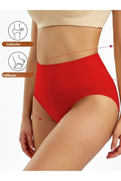 MİSTİRİK Mabet Model High Waist Flexible Sports Corset Red Color062