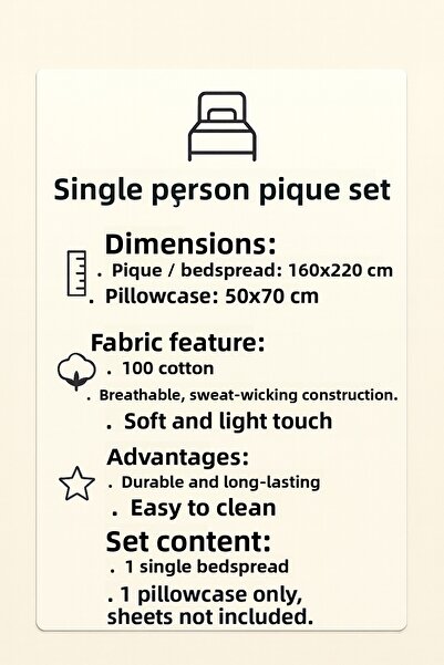 Madame Home 160*230 Single Pike Set with 50*70 Pillowcase Cross-Stitch Pattern