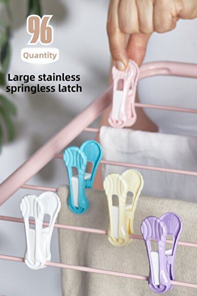 Pamir Plastik 96 bucăți de cârlige pentru haine, fără arc, rezistente la rupe...