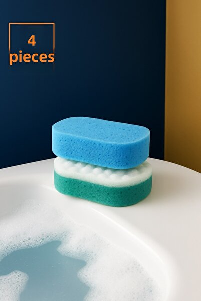 MUBX سبا وتدليك دش حمام الإسفنج 4 قطعة الجسم الإسفنج الحساسة الجلد الإسفنج ال...