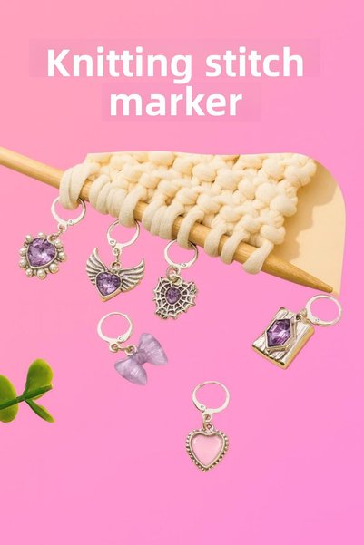 BALIM ÖRGÜ EVİ Loop Locator Knitting Marker Bookmark Heart-Shaped Charm Model