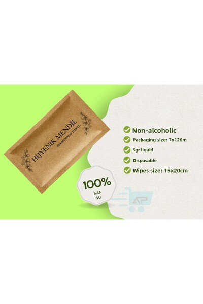 alazpack ambalaj 100 Pieces of Lemon Scented Kraft Sanitary Wipes |   Disposable Alcohol-Free Wipes – Alazpack