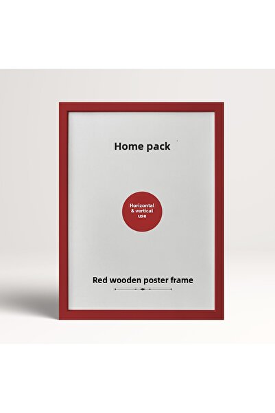 HOMEPACK 25X30 cm Red Wooden Framed Poster Frame, Blank Frame, Red-Frame-25X30