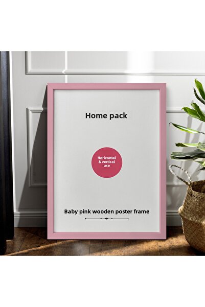 HOMEPACK 42X60 cm Light Pink Wooden Framed Poster Frame, Blank Frame, Light-Pink-Frame-42X60