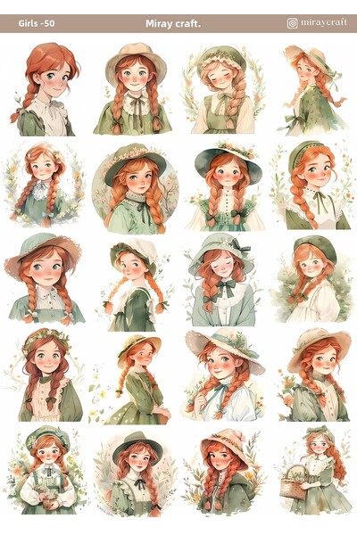 MirayDesign Αυτοκόλλητο με εικονογράφηση anime με θέμα το κορίτσι (12x17 cm) ...