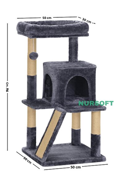 Nursoft Terraced Cat Scratching House with Nest and Scratching Post