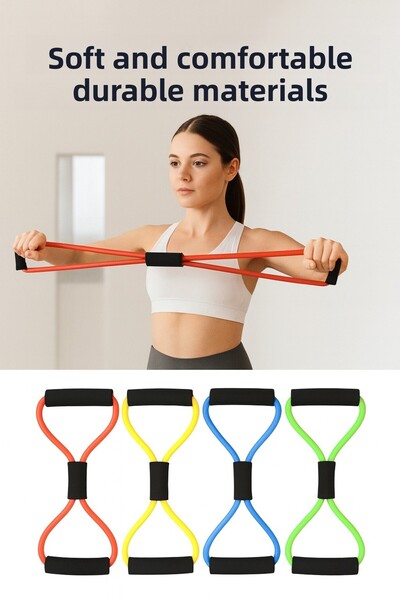 poswicon Pilates Workout Rubber Resistance Band Gymnastics Exercise Band Yoga Rubber Fitness Conditioning