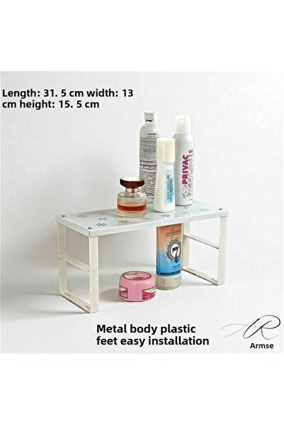 Ar Armese 1 Piece Cabinet Organizer Shelf Plate Cup Rack Metal Shelf Org-02