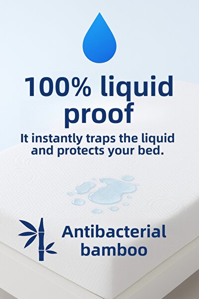 ÇIQRIK HOME Luxury Organic 100% Bamboo Top Fabric Liquid-Proof Mattress Pad - Breathable - Soundproof.