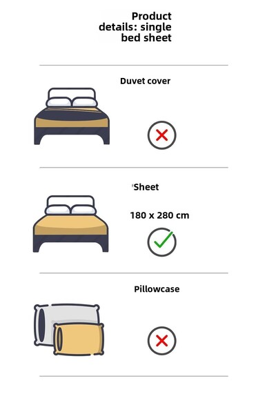 VAROL Fors Series Hotel Bed Sheet 180x280 120 Wire