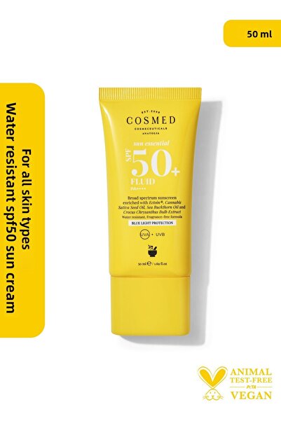 COSMED واقي شمسي مقاوم للماء بعامل حماية من الشمس SPF50+ لجميع أنواع البشرة/S...