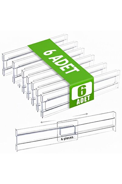 HızlıTrend 6 τεμάχια ακρυλικό διαφανές τηλεσκοπικό ρυθμιζόμενο διαχωριστικό συρταριού Organizer