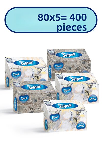 Selpak Hand and Face Towel Boxed Marble Pattern 5*80 Sheets