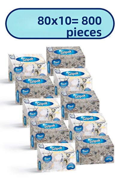 Selpak Hand and Face Towel Boxed Marble Pattern 10*80 Sheets