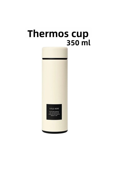 Limmy Stainless Steel Flask Thermos Water Bottle 350ml Vacuum Lid - White