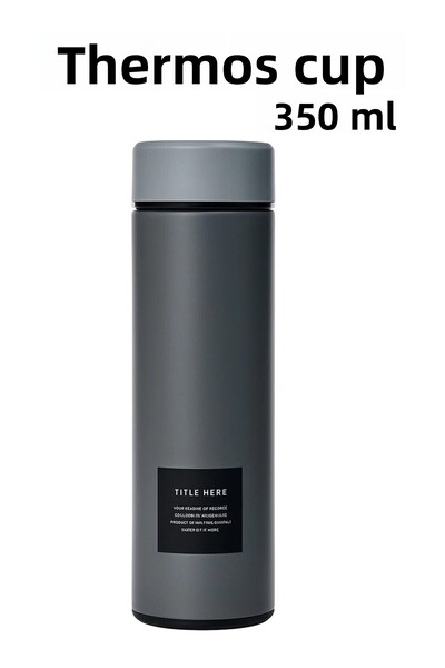 Limmy Stainless Steel Flask Thermos Water Bottle 350ml Vacuum Lid - Gray