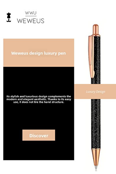 Weweus Black Sequin Pattern Design Luxury Ballpoint Pen