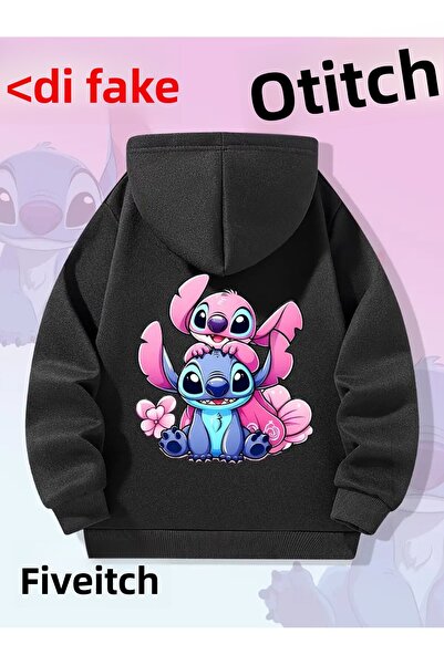 CLASİVA سترة رياضية للأطفال بثلاثة خيوط مع غطاء للرأس وطباعة ستيتش بتصميم عصري