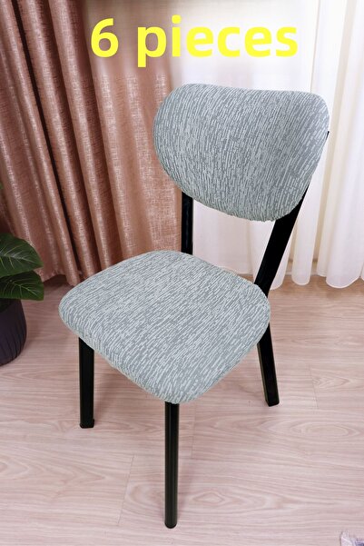 AKBU 6 قطع غطاء كرسي من نوع A عالي الجودة، غطاء كرسي بوهيمي، غطاء كرسي جاكارلي عالي الجودة مرن وقابل للتمدد