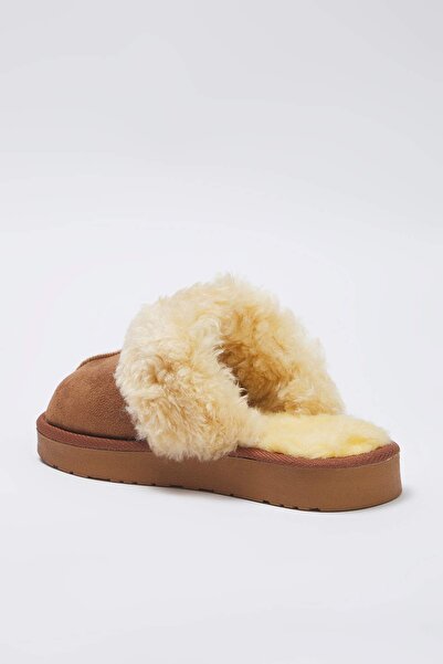 TRENDYOL SHOES Tan Suede Plush Fur Detailed Women's Slippers
Takeaw26Er00006