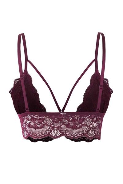 Trendyol Collection Plum Lace Covered Bustier Knitted Bra Thmaw26Su00015