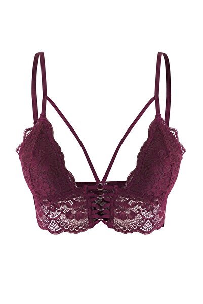 Trendyol Collection Plum Lace Covered Bustier Knitted Bra Thmaw26Su00015