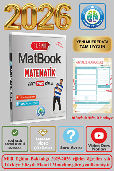 REHBER MATEMATİK YAYINLARI 11. Sınıf Matematik Matbook Video Ders Kitabı Konu Anlatımlı Soru Bankası Çözümlü 345  Mehmet Dural