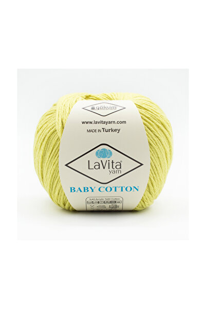 LaVita Yarn Baby Cotton Amigurumi Ve El Örgü Ipi %40 Акрил %60 Бавовна 50гр (2005 SAFRAN)