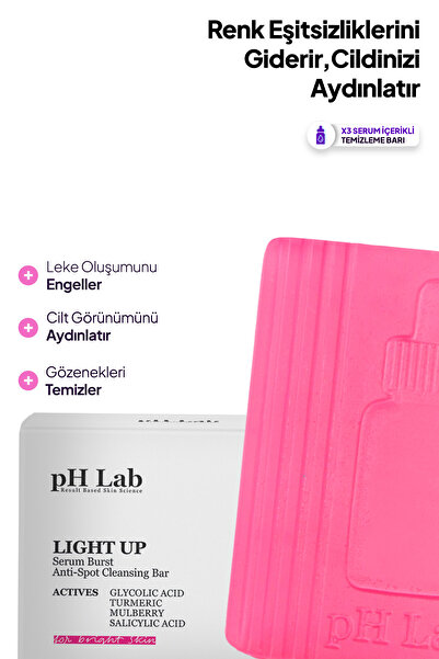 Ph Lab Phlab Light Up Cilt Aydınlatıcı Temizleme Barı, Cilt Leke Serumu Etkili Sabun, Leke Karşıtı