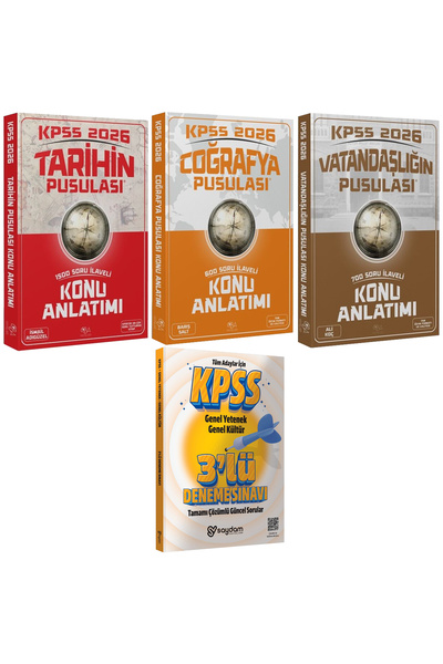 İndeks Akademi Yayıncılık 2026 KPSS Pusula Serisi Tarih-Coğrafya-Vatandaşlık ...
