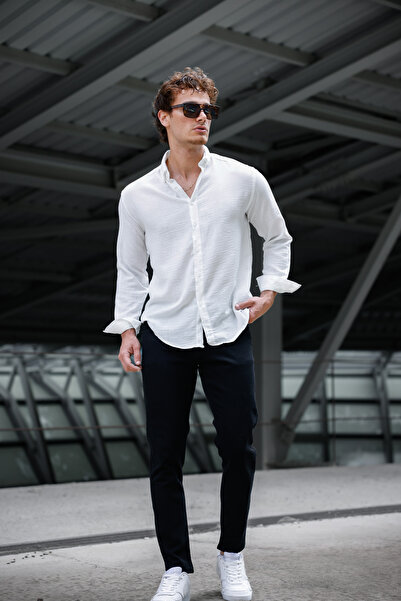 Newtime Ανδρικό τζιν Slim Fit Lycra ίσιο μαύρο