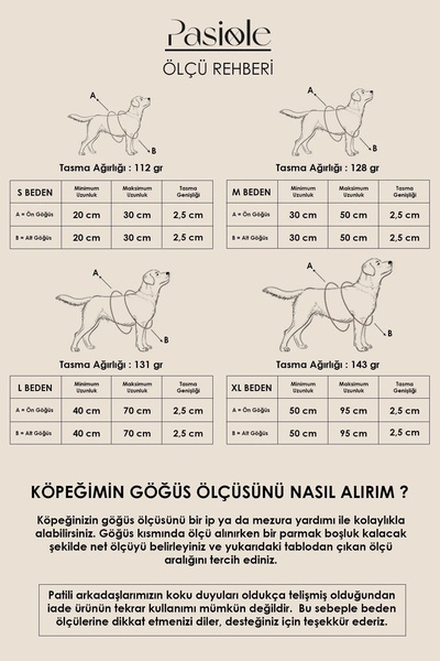 pasiole Köpek Göğüs Tasması Gezdirme Tasması Boyun Tasması