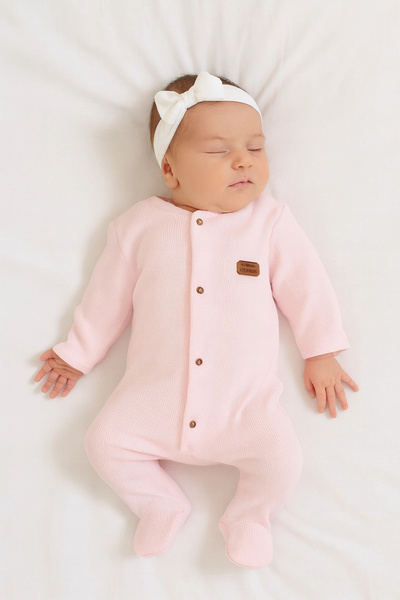 LOGO AKSESUAR BEBEK RENKLİ PAMUKLU WAFFLE KUMAŞ TULUM