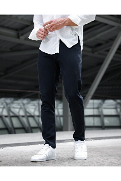 Newtime Ανδρικό τζιν Slim Fit Lycra ίσιο μαύρο